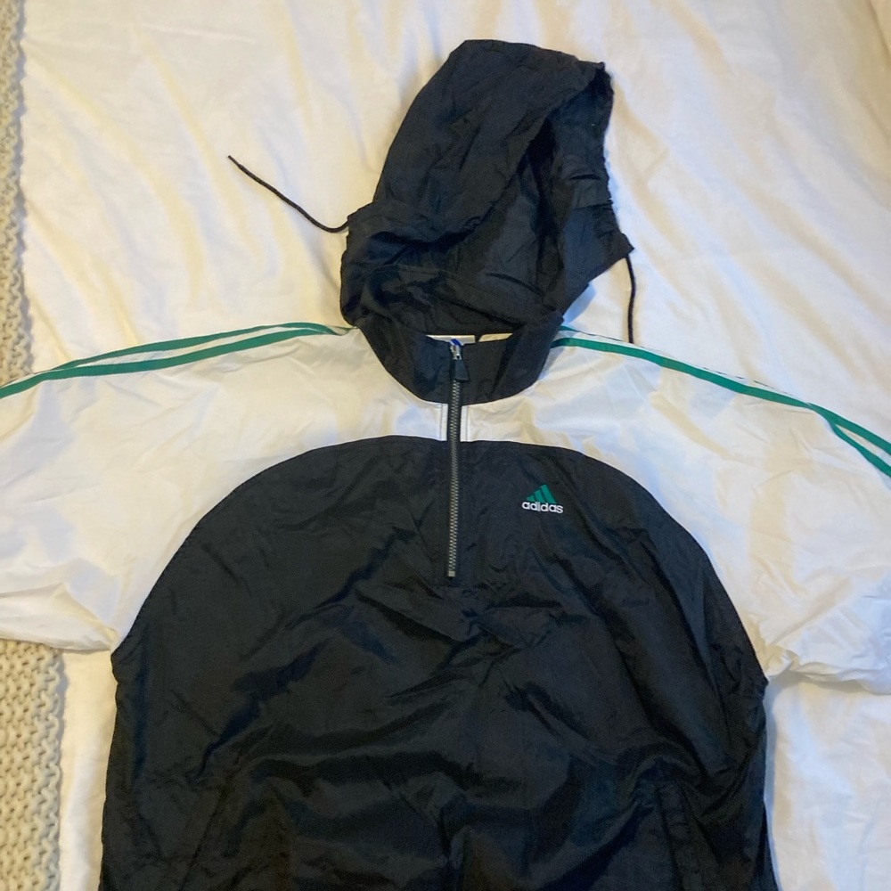 Adidas Hooded Windbreaker Vintage, fits like XL